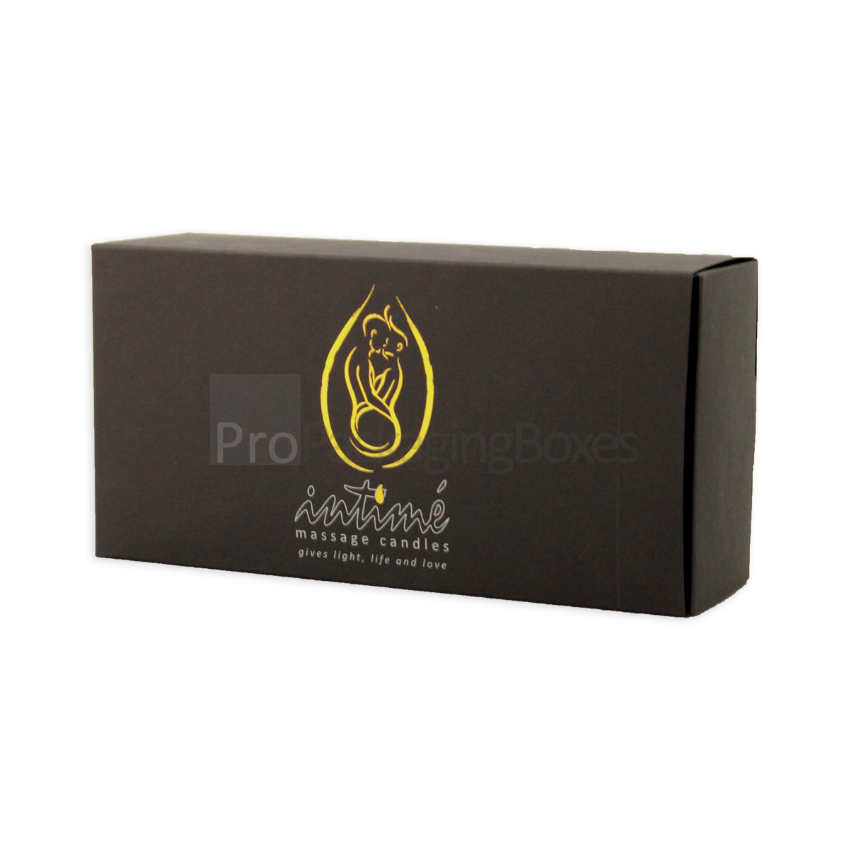 custom printed matte black gold foil box