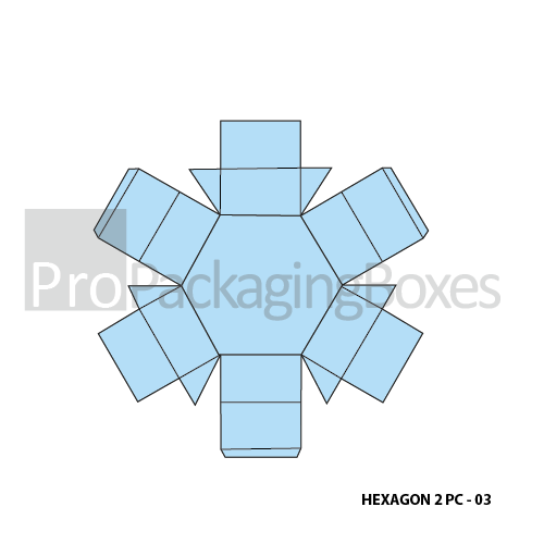 Custom Hexagonal 2 Piece Boxes - Template View